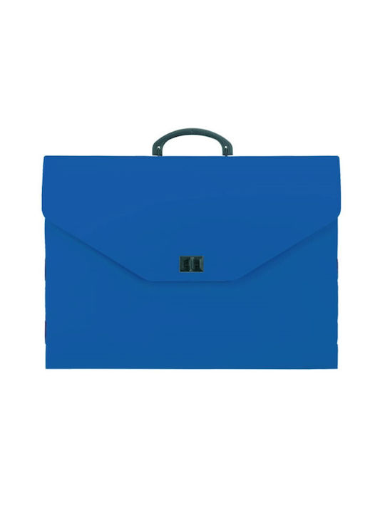 +Efo Plastic Drafting Bag with Buckle and Handle 38x5x28cm Blue