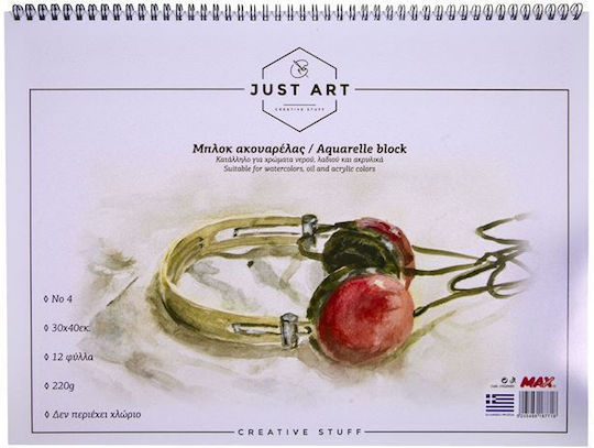 Just Art Блок за акварел No4 30x40cm 12 листа (Различни дизайни)
