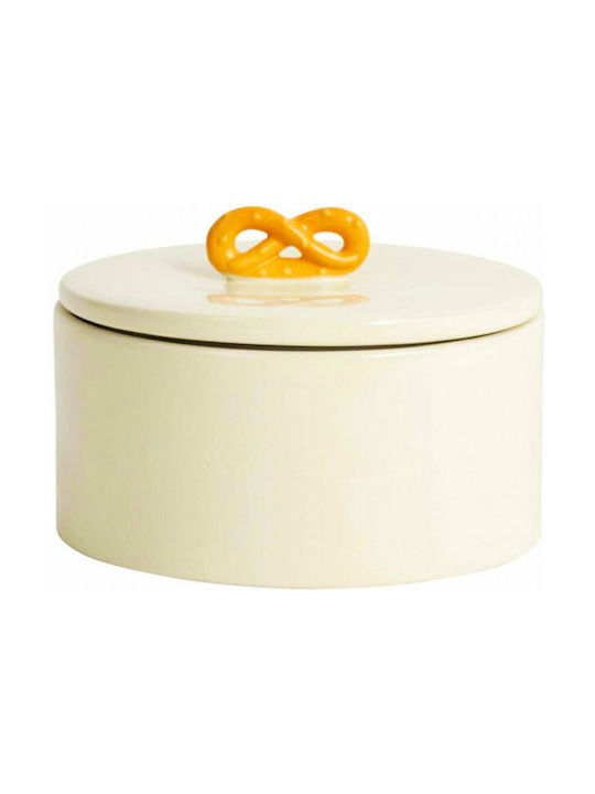 Gusta Gusta Lebensmittelgläser & Behälter mit Deckel aus Beige Porzellan 18x18cm 1 Stück