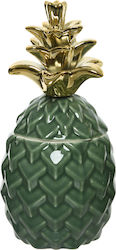 Kaemingk Βάζο Γενικής Χρήσης με Καπάκι από Πορσελάνη σε Πράσινο Χρώμα 11x11x21.5cm