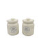 Karvounis Set of 2 Coffee / General Use Jars with Lid Ceramic Beige 2 Pieces
