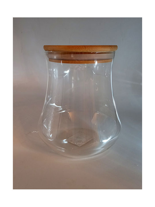 Karvounis General Use Glass Jar with Airtight Lid Transparent 1050ml 1 Pieces