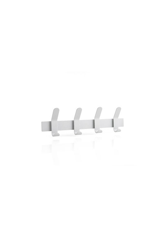 Zone Denmark Wall Hanger Metal 4 Hooks Gray 40x5x11cm