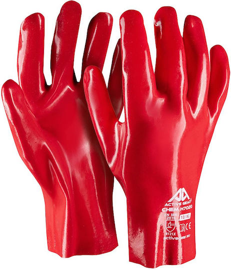 Active Gear Waterproof Перчатки за работа Червени PVC/Памук 1бр