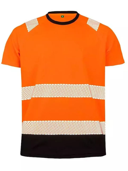 Result Work T-Shirt Orange with Reflective Tapes