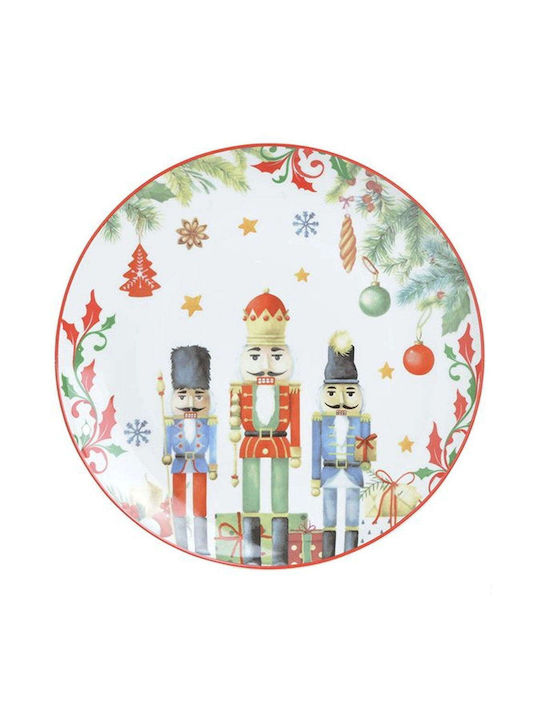 Inart Christmas Porcelain Plate Ornament D20cm