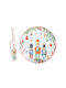 Inart Christmas Plate Porcelain Multicolour D26cm.