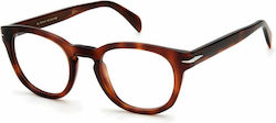 David Beckham Herren Acetat Brillengestell Brau...