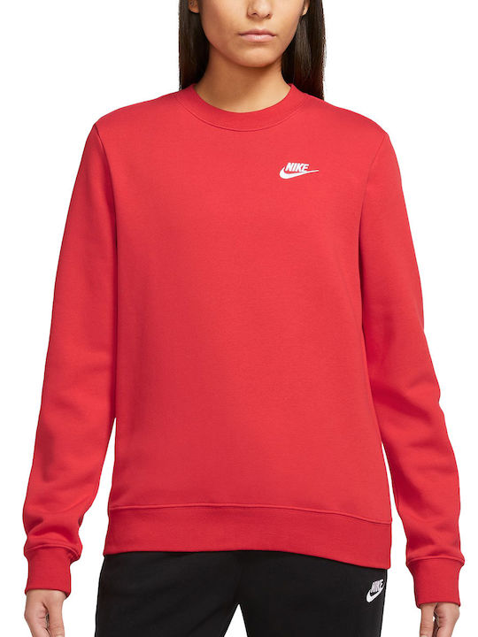 Nike Sportswear Club Γυναικείο Φούτερ Κόκκινο