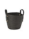 K-m Black Decorative Basket Wicker with Handles Black 20x20x18cm