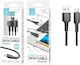 Techancy Regular USB 2.0 to micro USB Cable Μαύρο 1m (TF05764)