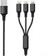 2GO Braided USB to Lightning 1.5m Cable Black Velvet-Black Metal (797155)