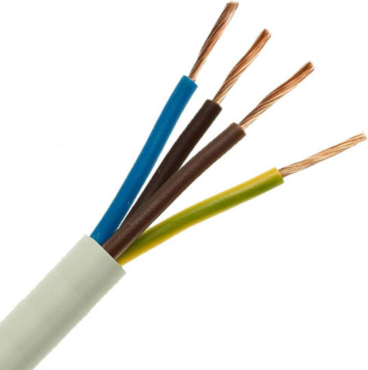 NYMHY Power Cord with Cable Properties 4x6mm² in White Colour 1m Flexible