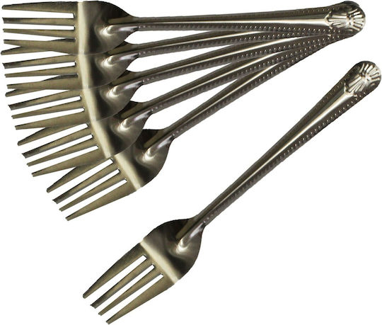 HOMie Metallic Fruit/Dessert Fork Set Silver 17cm 6pcs