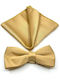 Legend Accessories Silk Bow Tie Set with Pochette Gold
