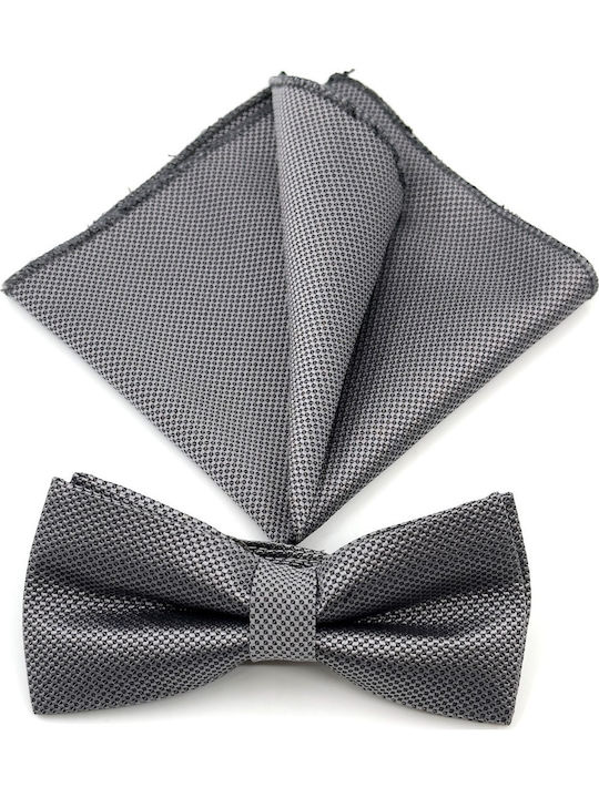 Legend Accessories Bow Tie Set with Pochette Gray