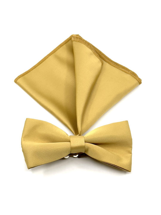 Legend Accessories Set Fliege mit Taschentuch Gold