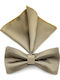 Legend Accessories Bow Tie Set with Pochette Beige