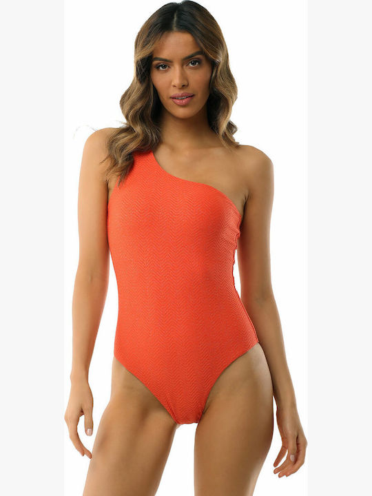 Costum De Baie Întreg Portocaliu Cu Căptușeală Ușoară
