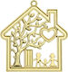 Nuova Vita Metallic Family Decorative Element for Wedding Favors Gold 1 Piece