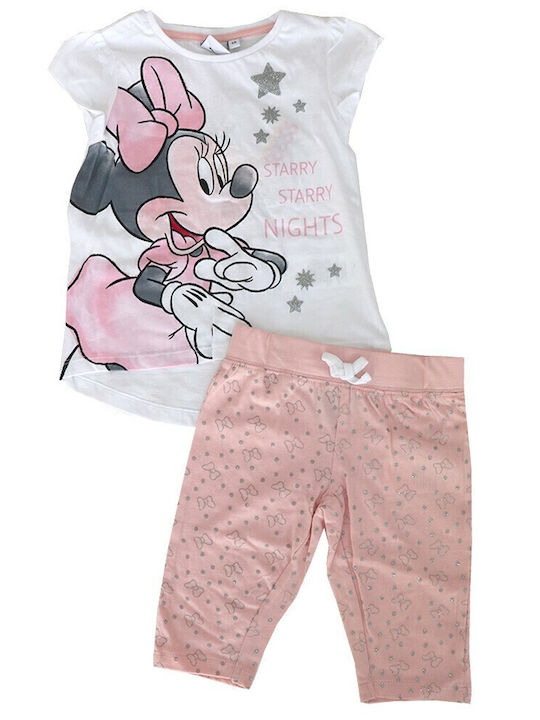 Disney Kids' Pajamas Summer White Minnie Mouse