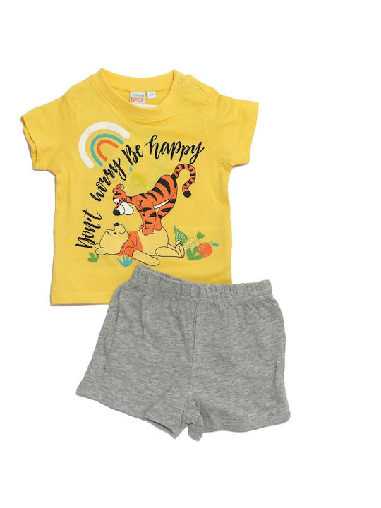 Disney Set Top & Bottom Kids Summer Cotton Pyjamas Yellow