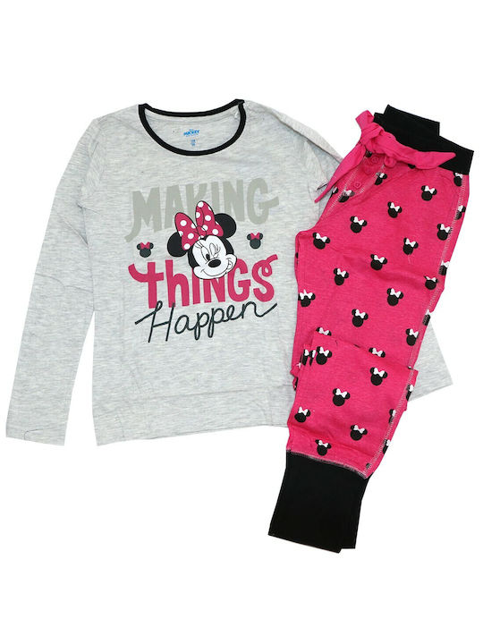 Disney Kids Pyjamas Winter Cotton Fuchsia Minnie Mouse