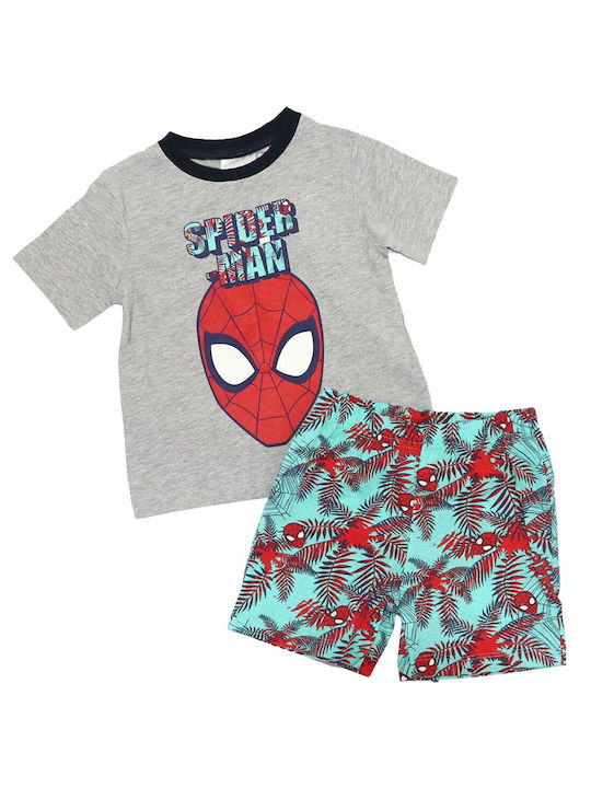 Marvel Set Top & Bottom Kids Summer Cotton Pyjamas Gray