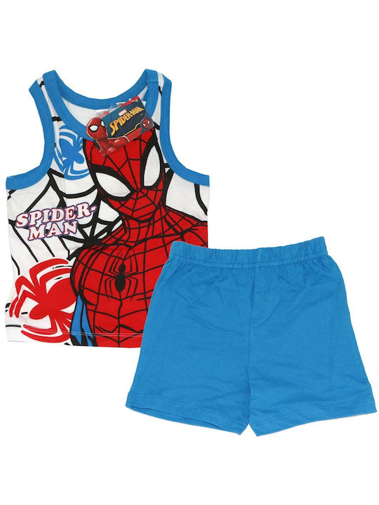 Marvel Set Top & Bottom Kids Summer Cotton Pyjamas Blue