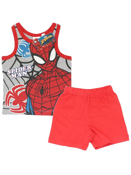 Marvel Set Top & Bottom Kids Summer Cotton Pyjamas Red