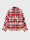 Kids Checked Shirt Short Sleeve Red