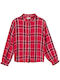 Kids Checked Shirt Long Sleeve Red
