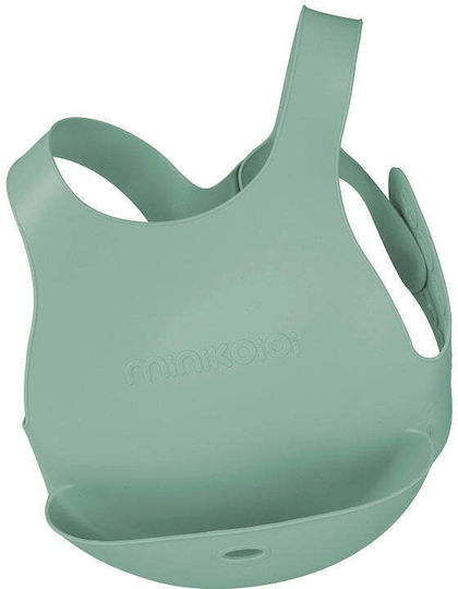 Minikoioi Wasserdicht Lätzchen Silikon mit Tasche Grün für 6 m+