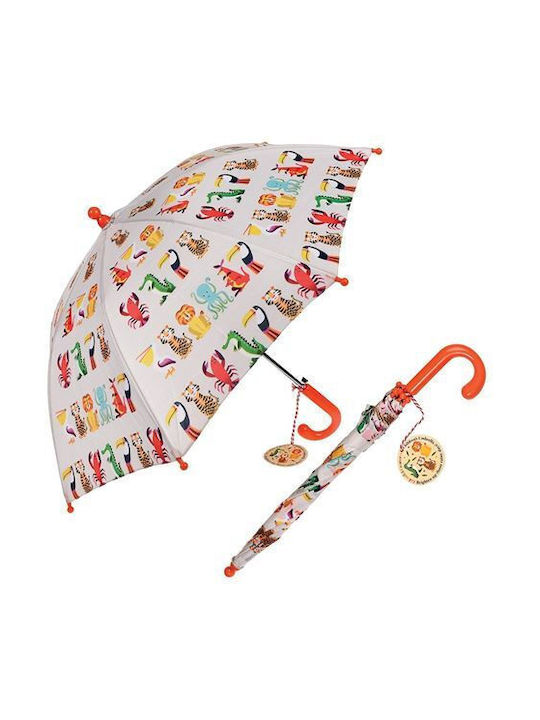 Rex London Kinder Regenschirm Gebogener Handgriff Bunt