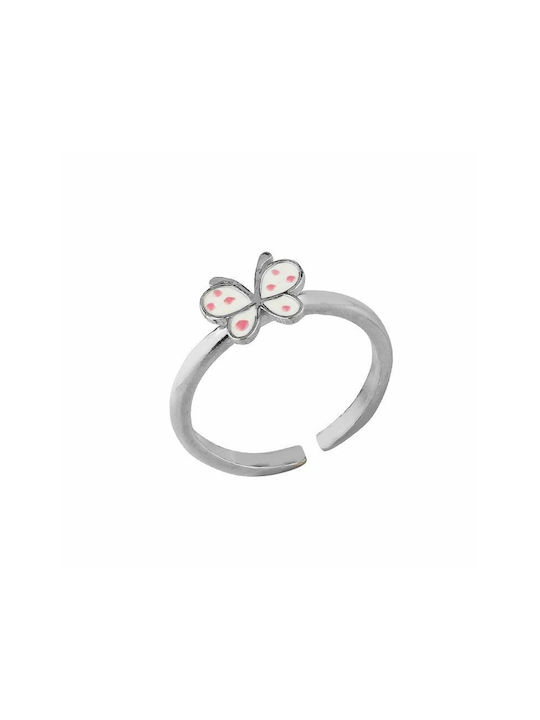 Amor Amor Silver Opening Kids Ring with Design Butterfly 38834