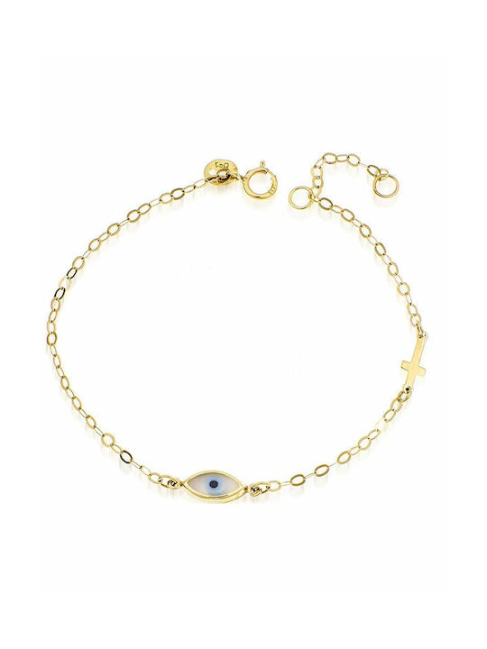 Paraxenies Kids Bracelet Chain from Gold 14K with Σταυρό