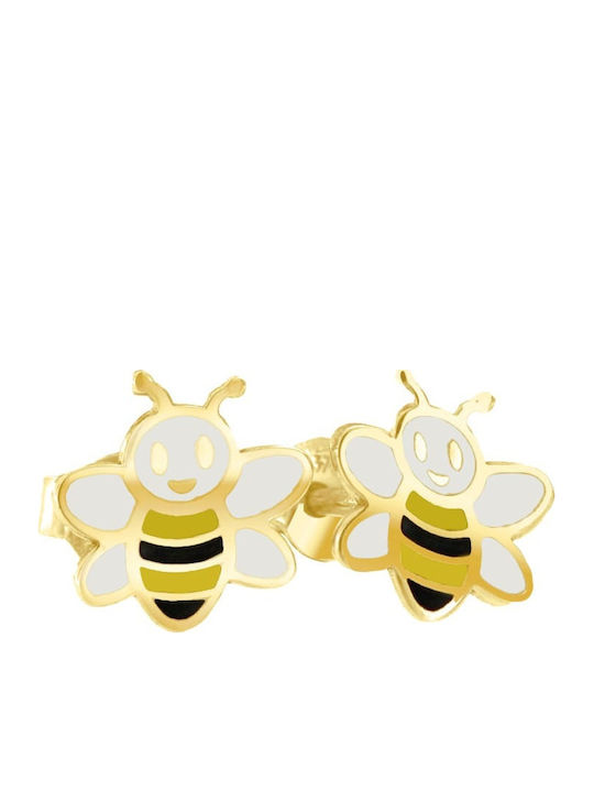 Eforo Kinder Ohrringe Nieten aus Gold 14K