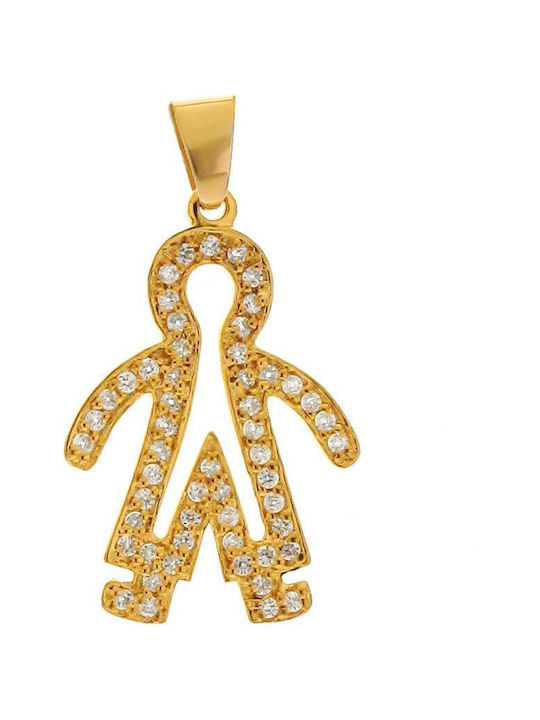 Q-Jewellery Gold Family Kids Pendant 14K 406943