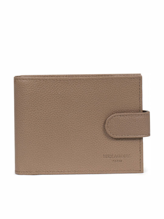 Hexagona Leather Men's Wallet Classic Brown