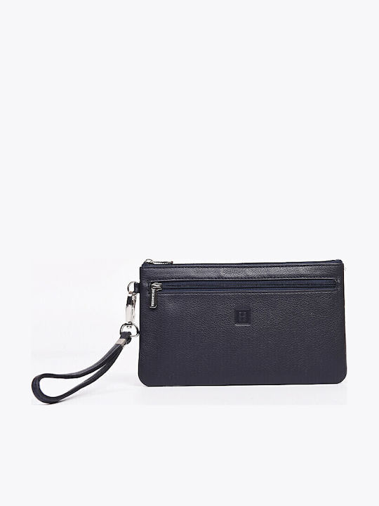Hexagona Small Leather Women's Wallet Navy Blue