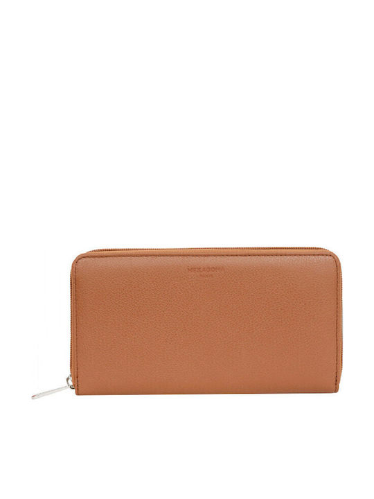 Hexagona Small Leather Women's Wallet Tabac Brown