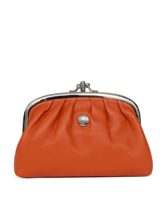 Hexagona Small Leather Women's Wallet Coins Orange