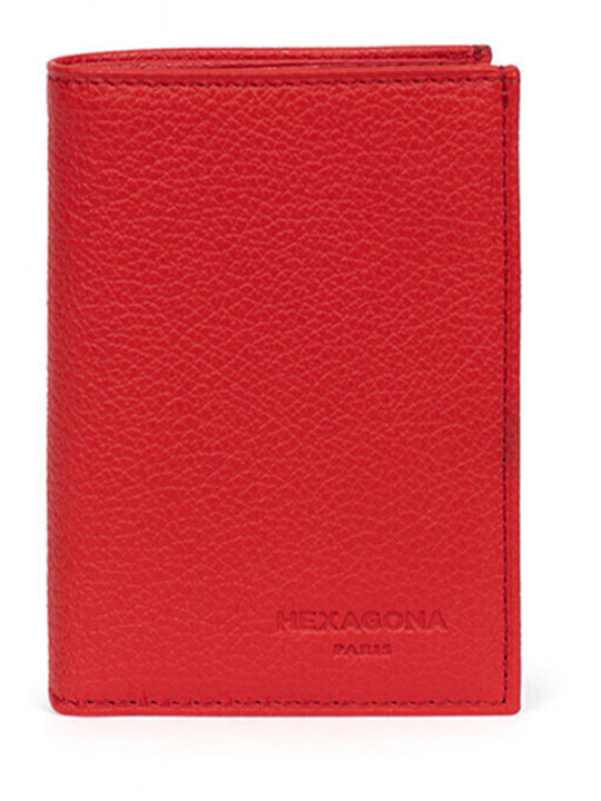 Hexagona Leather Women's Wallet Classic Red