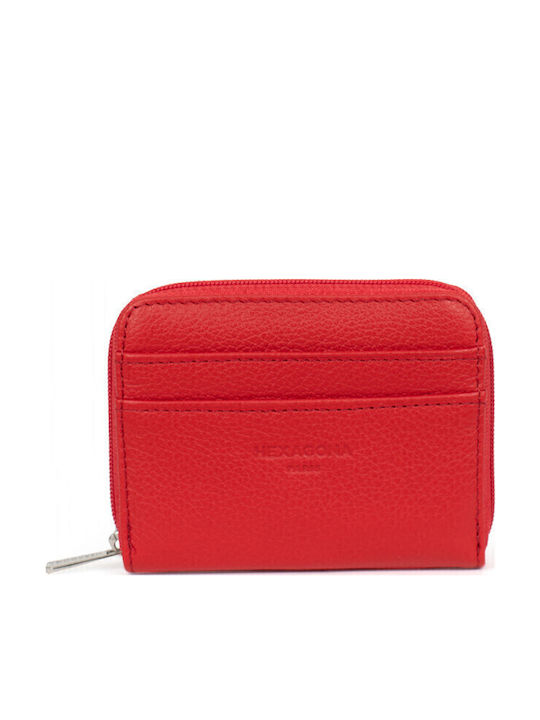 Hexagona Small Leather Women's Wallet Classic Red