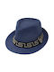 Aquablue Straw Men's Fedora Blue