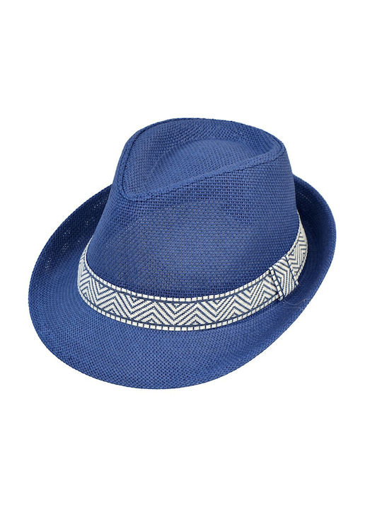 Aquablue Straw Men's Fedora Blue