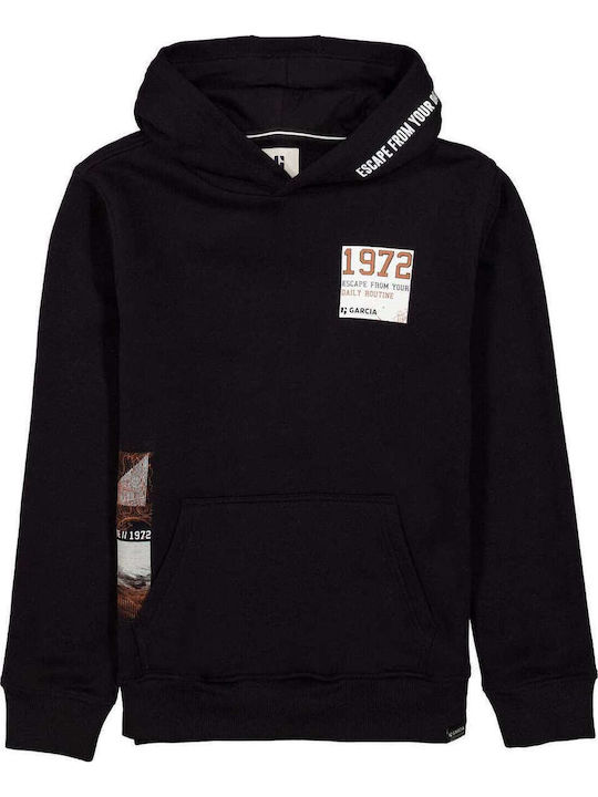Kids Sweatshirt with Hood and Pockets Black