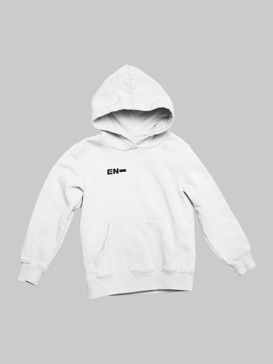 TKT Kids Sweatshirt with Hood and Pocket White