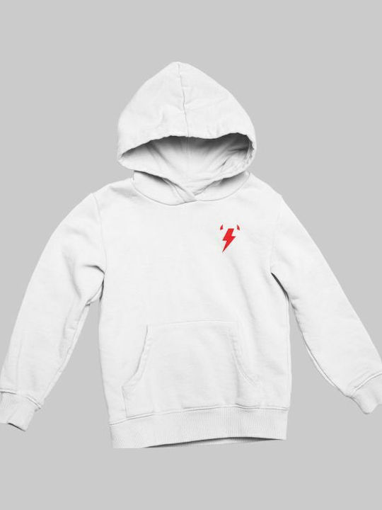 Kinder-Sweatshirt mit Kapuze und Taschen Weiß