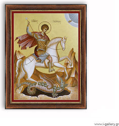 I-gallery Εικόνα Άγιος Γεώργιος Ξύλινη 38x46εκ.